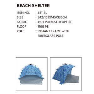 Tùy Chỉnh Cửa sổ bật lên Lều Bên Bờ Biển Mặt Trời Bảo Vệ Bãi Biển Nơi Trú Ẩn Ngay Lập Tức Hệ Thống Sợi Thủy Tinh Cực Có Thể Gập Lại Bãi Biển Bóng Râm Lều - Product Image 6