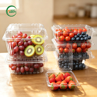 Duurzame, stapelbare, wegwerp PET plastic fruit- en groentebak met hoge transparantie en ventilatiegaten