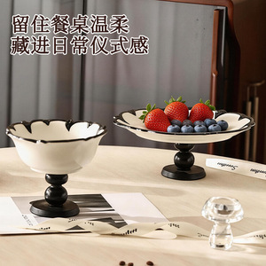 French <b>Retro</b> Ceramic Fruit Bowl Round High Quality Home <b>Decor</b> Living Room Dining Room Fruit Display Snack Storage - Product Image 3