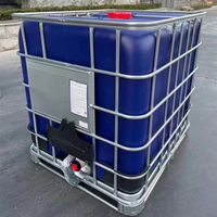 Réservoir IBC blanc de 1000 litres, fût carré en plastique pour le stockage d'eau ou d'essence, avec options en matériau ferreux durable noir ou bleu