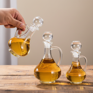 Bouteille en verre pour huile de cuisine, <span class=keywords><strong>prix</strong></span> d'usine, 250 ml, 400 ml, transparente, pour sauce soja, <span class=keywords><strong>vinaigre</strong></span>, assaisonnements, avec bouchon en verre - Product Image 1