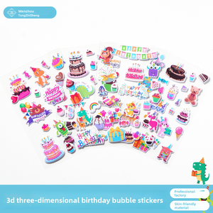 Confezione da 12 Pezzi, <span class=keywords><strong>Adesivi</strong></span> Decorativi Natalizi 3D Personalizzati con Stampe di Cartoni Animati, <span class=keywords><strong>Adesivi</strong></span> Gonfiati <span class=keywords><strong>per</strong></span> Bambini - Product Image 2