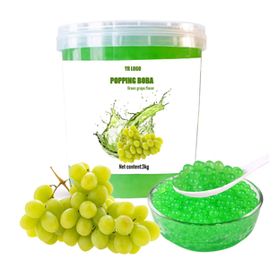 Billes de Boba Éclatantes Concentrées Saveur Raisin Vert en Gros pour Bubble Tea Certifiées Halal Prix Direct Usine en Bouteille - Product Image 1