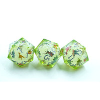 Jeu de dés D20 géants personnalisés de 33mm dés polyédriques en résine à 20 faces en vrac à 20 faces avec conception de dinosaure pour jeux de rôle