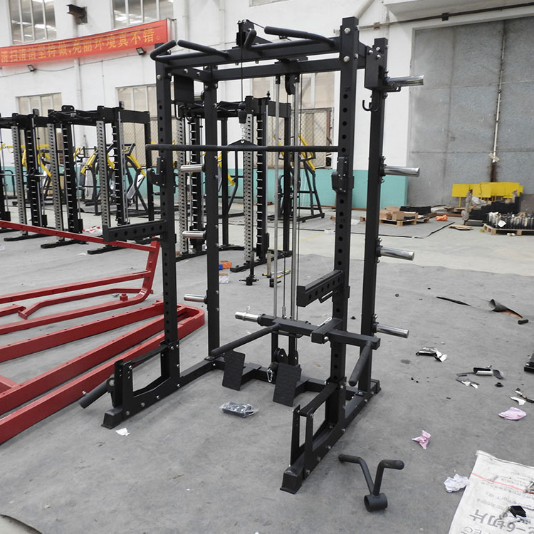Многофункциональное оборудование для тренажерного зала, силовая тренировочная стойка, клетка для приседаний, скамейка, силовая клетка с шкивом