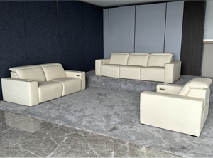 Ensemble <span class=keywords><strong>de</strong></span> canapés en cuir/tissu <span class=keywords><strong>haut</strong></span> <span class=keywords><strong>de</strong></span> <span class=keywords><strong>gamme</strong></span> pour salon, <span class=keywords><strong>fauteuil</strong></span> inclinable électrique VIP pour cinéma maison avec chargeur USB pour villa sous-sol - Product Image 6