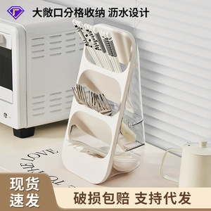 ที่คว่ำจานรูปวงรี พลาสติก PP อเนกประสงค์ สำหรับจัดเก็บช้อนส้อม ดีไซน์โปร่งใส สำหรับจัดเก็บในครัว - Product Image 4