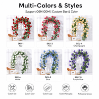 Guirlande de roses artificielles en fil métallique pour décoration murale, arche de porte, cache-tuyau, aménagement de magasin, mariage, fête, ornement