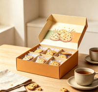Boîte d'emballage en carton rigide personnalisée en gros avec gaufrage, dorure à chaud, impression couleur, carton ondulé et doublure en satin pour la série de snacks