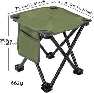 Silla plegable grande y moderna personalizada para exteriores, tubo de hierro grueso y alto, taburete de pesca cuadrado de cuatro esquinas, puesto de mercado nocturno para jardín - Product Image 5