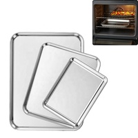 Ensemble de grilles de refroidissement en acier inoxydable robuste pour plaque à pâtisserie, facile à nettoyer, pour usage domestique en cuisine, plateau de cuisson carré pour four