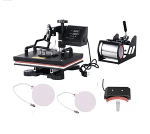 Offres Spéciales sublimation 5 en 1 combo transfert de chaleur T-shirt tasses plaque machine d'impression t-shirt