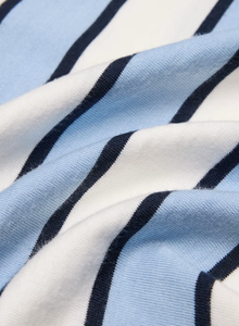 <span class=keywords><strong>T</strong></span>-<span class=keywords><strong>shirt</strong></span> rayé décontracté personnalisé pour <span class=keywords><strong>femme</strong></span>, en coton, coupe classique, col rond, tricot doux, motif rayures bleues et blanches, séchage rapide, idéal pour l'é<span class=keywords><strong>t</strong></span>é - Product Image 5