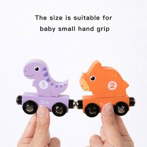 Toddlers Number <b>Train</b> Educational Montessori Dino Shape Blocks <b>Wooden</b> New Dinosaur Magnetic <b>Train</b> <b>Set</b> - Product Image 6