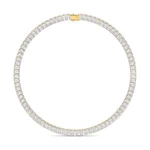 Collar de tenis con diamantes cultivados en laboratorio de corte esmeralda, brillo eterno, joyería fina elegante, collar brillante para mujer - Product Image 5