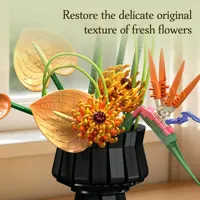 Kit de construction Jie Star Flower Model Kit, blocs de construction, plante tropicale oiseau de paradis, décoration d'intérieur, cadeau pour adultes, 796 pièces, créatif