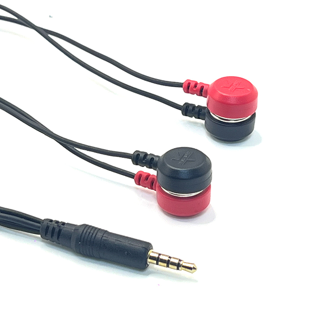 Custom 3.5mm TRRS Stereo Gold Plated to Magnetic Snap Button Cable for Physical Therapy Equipment