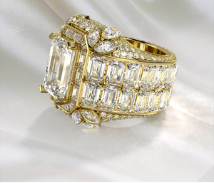 Bague Hip Hop Personnalisée en Or 9K/18K - Diamants de Laboratoire VVS, Taille Princesse et Marquise, Design Entièrement Pavé, Certifiée IGI - Product Image 4