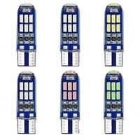Ampoules LED SMD universelles T10-4014-15 GJ 12V Canbus, lumière bleue, emballage en silice, pour plaque d'immatriculation et éclairage intérieur automobile