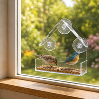 Mangeoire murale transparente en acrylique pour petits oiseaux, fixation sans perçage par ventouse, 9 kg, fournitures pour animaux de compagnie
