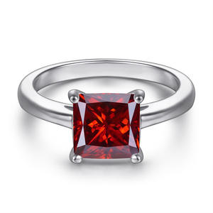 फैशन 1ct रंग vs1 ga misSanite गहने 925 चांदी 18k सफेद सोना प्लेटेड राजकुमारी वर्ग कट अनंत बैंड प्रांग - Product Image 2