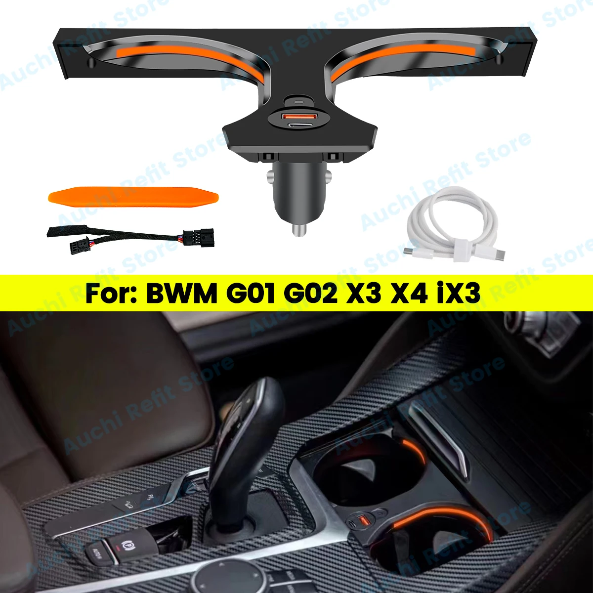 11 Colour Cup Holder Lights for BMW X3 X4 iX3 G01 G02 X3M X4M - Car Ambient Light Decoration Refit A