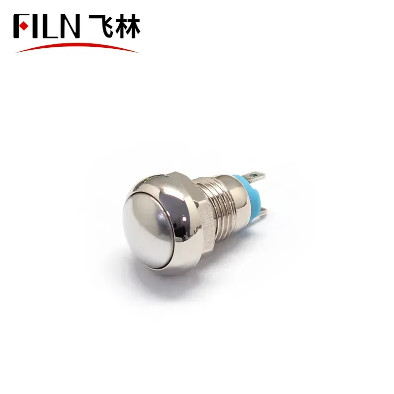 FILN Push Button Switch Led Ball Head 2pins Emergency Button Switch With Enclosure MINI Mounting Size 10mm With 3v 12v 24v IP65