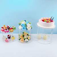 Séparateur de gâteaux transparent en acrylique de luxe pour centre de table de réception, socles de table à gâteaux transparents pour mariage, support à gâteaux