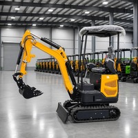 Mini-excavatrice 1,5 m³ à chenilles en caoutchouc compacte, certifiée CE EPA EURO 5, moteur Kubota, fabrication OEM chinoise, pour usage agricole et de construction, directement de l'usine