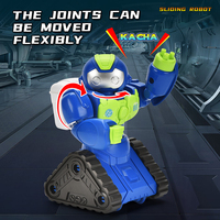 Mini robot de dessin animé en plastique durable, jouet à presser et à emporter, jeu interactif coulissant, cadeau pour