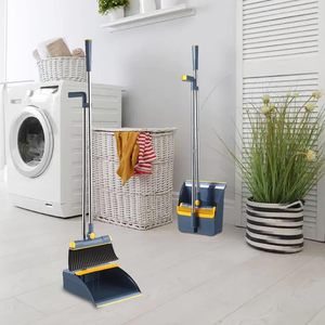 Juego de Escoba y Recogedor de Mango Largo con Cerdas de Nylon Resistentes y Ecológicas para Limpieza de Pisos en Múltiples Habitaciones - Product Image 2