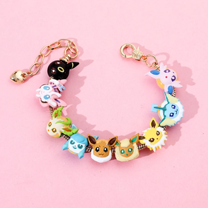 Bracelet Anime Pokémon, figurines mignonnes <span class=keywords><strong>de</strong></span> dessins animés Eevee Vaporeon Flareon, perles en métal, pendentif, bracelet DIY, accessoires <span class=keywords><strong>de</strong></span> jeu - Product Image 1
