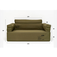 Canapé gonflable tactique 2 places avec pompe intégrée, mobilier durable et portable pour le camping, la cour, le glamping en plein air