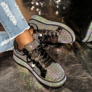 Zapatos Casuales de Diseñador con Pedrería Brillante al por Mayor, Zapatos de Moda para Mujer con Cordones, Antideslizantes, Resistentes y de Lujo para Caminar, Primavera-Verano - Product Image 4