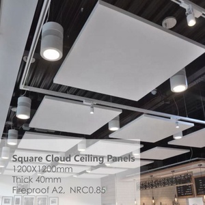 Hiệu suất cao mềm sợi Modular Trần gạch Acoustic gạch Trần Đình chỉ g mắt lưới sản xuất 2x2 sợi thủy tinh len cho - Product Image 6