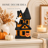 Ornement décoratif d'Halloween OEM ODM, maison effrayante, décoration de fête, emballage personnalisé, article cadeau