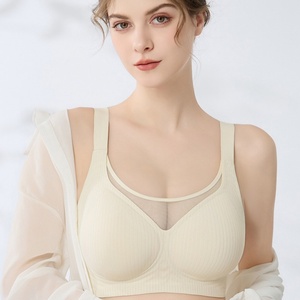 Soutien-gorge grande taille pour femmes soutien doux bretelles fines soutien-gorge confortable respirant soutien-gorge push up gelée dentelle soutien-gorge sans couture tissu en maille - Product Image 4