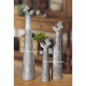 Trendy Design Aluminum Flower <b>Vases</b> Luxury Home & Wedding Tabletop Decoration Silver Finished Metal Flower <b>Vases</b> - Product Image 1