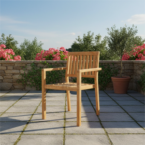 Silla de Comedor Ligera y Cómoda Lyvia con Encanto Rústico, Elegancia Refinada y Artesanía Duradera en Madera de Teca para Jardín y Patio - Product Image 4