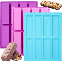 Moule en silicone écologique réutilisable pour barres granola, moule à glaçons rectangulaires, moule à chocolat pour la cuisson de barres protéinées, d'énergie et de truffes