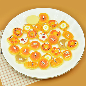 Kawaii mắt bánh mì nhựa flatback cabochons nhựa thực phẩm quyến rũ cho sổ lưu niệm DIY thủ công điện thoại vỏ tóc phụ kiện trang trí - Product Image 4