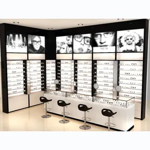 אופטי חנות Showcase פנים עיצוב ריהוט קישוט Custom Eyewear תצוגת קיר ארון עבור משקפי שמש קניון קיוסק