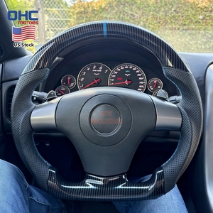 Disponibile negli USA: Volante in Fibra di Carbonio Hydro-Dip per Chevrolet <span class=keywords><strong>Corvette</strong></span> C6 Z06 Zr1 2006-2011, Cuciture Nere/Blu/Gialle/Rosse - Product Image 1