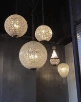 Lustre de luxe en forme d'œuf, cristaux, éclairage, style espagnol, traditionnel, vintage, globe en bronze, lampes pendantes françaises, lustre