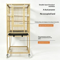 Grande cage à oiseaux en métal avec cadre en fil de fer pour perroquets, calopsittes, ménagères, motifs pivoine et tigre, conception anti-évasion, serrure de porte