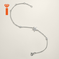 Bracelet Minimaliste en Argent Sterling 925 avec Moissanite Marquise Poli Miroir GRA, Bracelet Empilable Délicat pour Femme