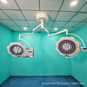 Lampe chirurgicale sans ombre à double tête suspendue avec caméra externe pour gynécologie, dentisterie et usage vétérinaire - Product Image 4