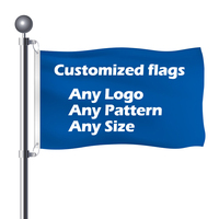 Bandera de poliéster en blanco barata promocional Impresión personalizada de su logotipo, Impresión de doble cara para Promoción de Empresa