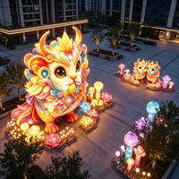 Lanternes Huayi les plus vendues, lanternes colorées aux motifs de bêtes porte-bonheur, lanternes chinoises chic, nouvelles lanternes imperméables pour le printemps et les fêtes