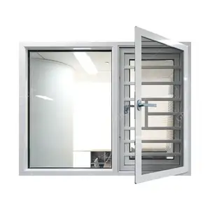 Grandsea现代设计铝平开窗安全双层玻璃平开窗飞纱窗钢化玻璃